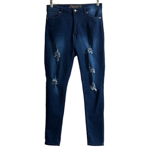 BENEVA Columbian  Women's Distressed Skinny Jeans - Dark Blue